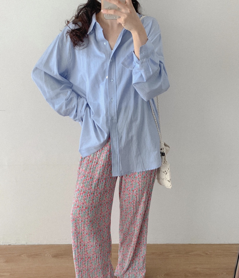 LETAILOR韓國東大門直郵女士新品休閑人氣襯衫蕾絲衫寬松LETAILOR襯衫/蕾絲衫