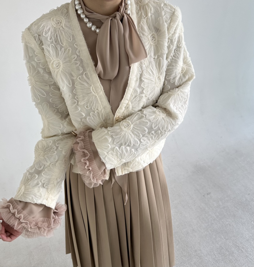 JENNY 1976韓國東大門代購女士新品熱賣時尚夾克蕾絲花花朵JENNY 1976夾克