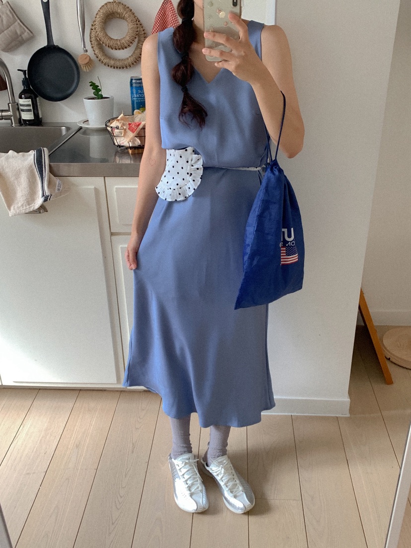 LETAILOR韓國東大門直郵女士新品休閑推薦連衣裙雙面緞面LETAILOR連衣裙