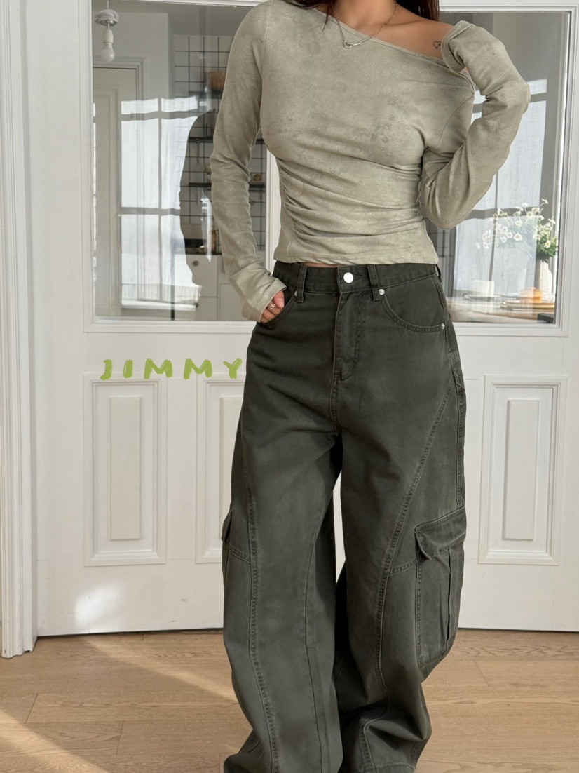 JIMMY韓國直郵女士新品休閑推薦熱賣時尚職業26春夏長袖T恤JIMMY/REMAKE長袖T恤