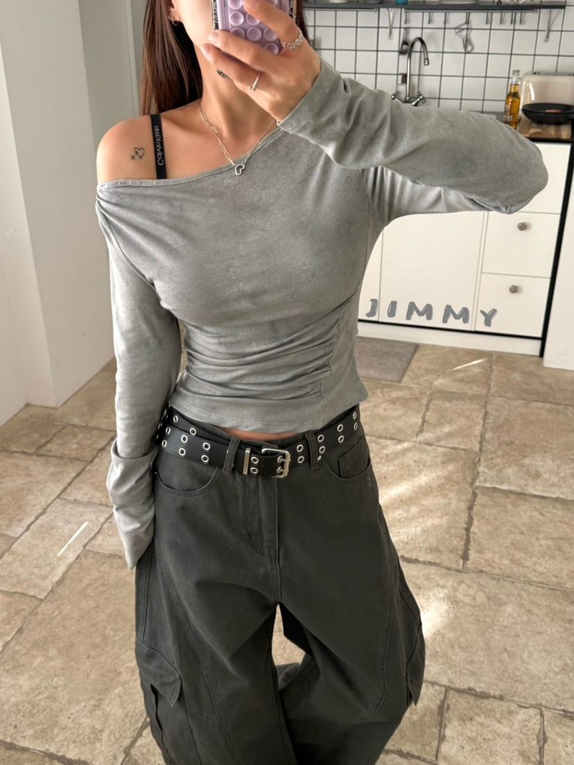 JIMMY韓國直郵女士新品休閑推薦熱賣時尚職業26春夏長袖T恤JIMMY/REMAKE長袖T恤