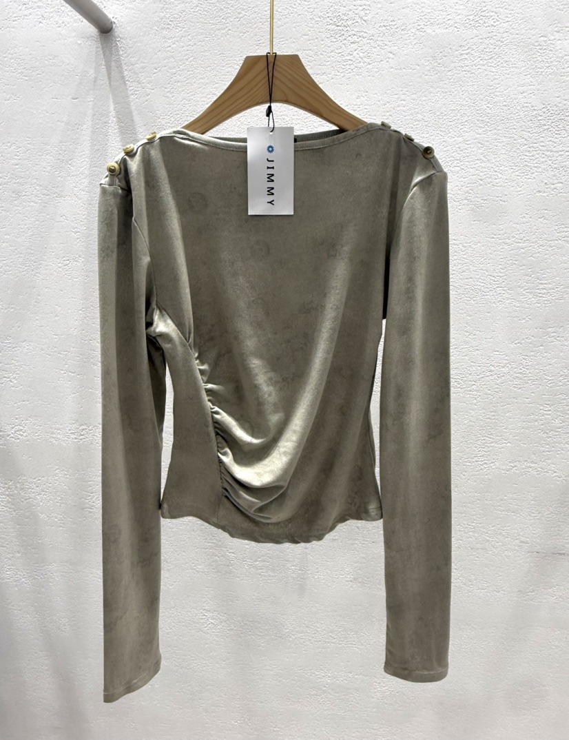 JIMMY韓國直郵女士新品休閑推薦熱賣時尚職業26春夏長袖T恤JIMMY/REMAKE長袖T恤圖色1