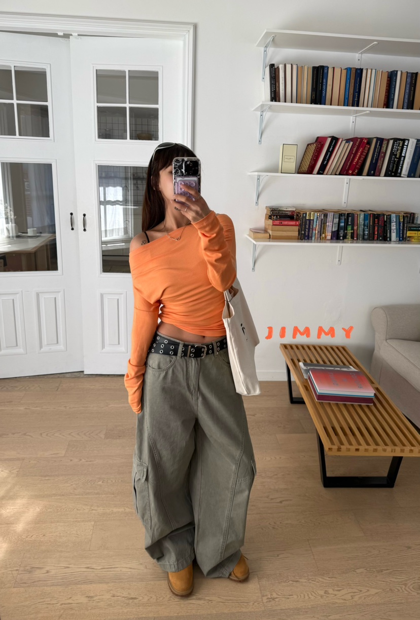 JIMMY韓國直郵女士新款26春夏推薦職業休閑時尚熱賣長袖T恤JIMMY/REMAKE長袖T恤