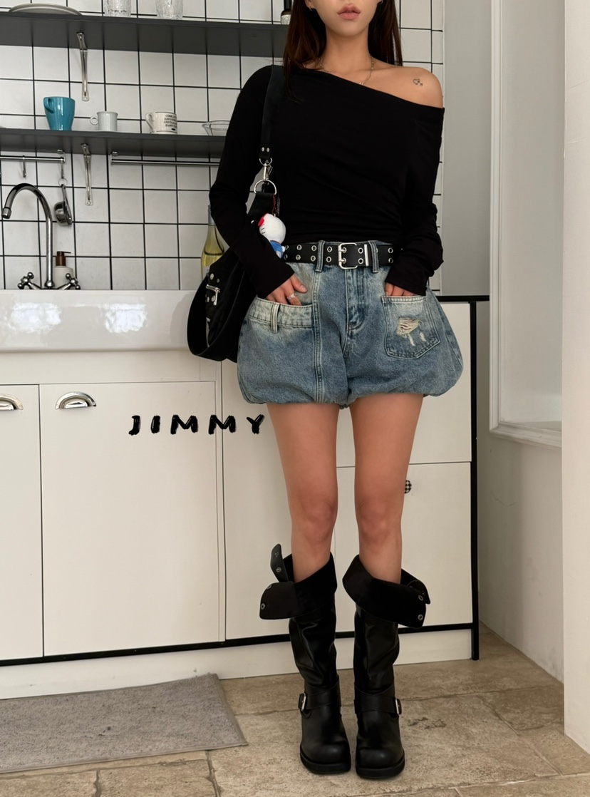 JIMMY韓國直郵女士新款26春夏推薦職業休閑時尚熱賣長袖T恤JIMMY/REMAKE長袖T恤