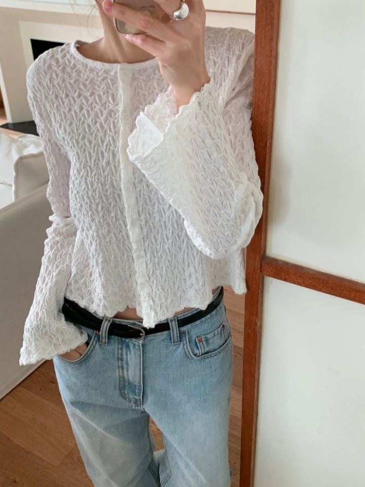 KOMOREBI韓國東大門代購女裝新款人氣26春夏推薦長袖T恤開衫KOMOREBI長袖T恤