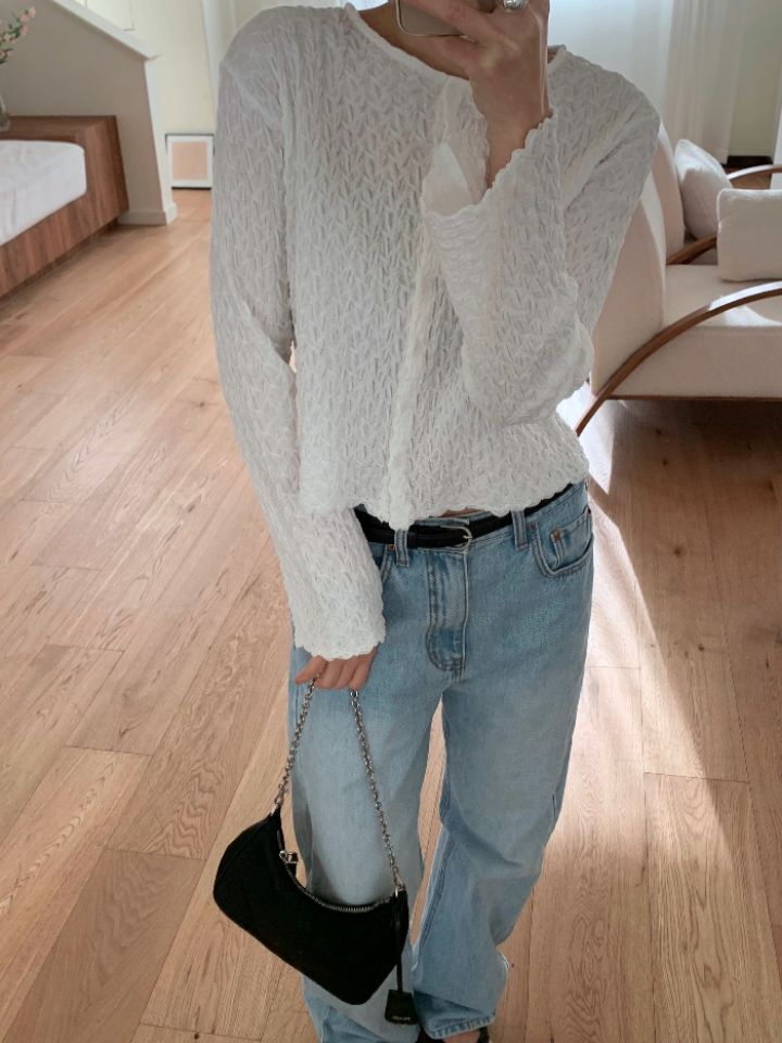 KOMOREBI韓國東大門代購女裝新款人氣26春夏推薦長袖T恤開衫KOMOREBI長袖T恤