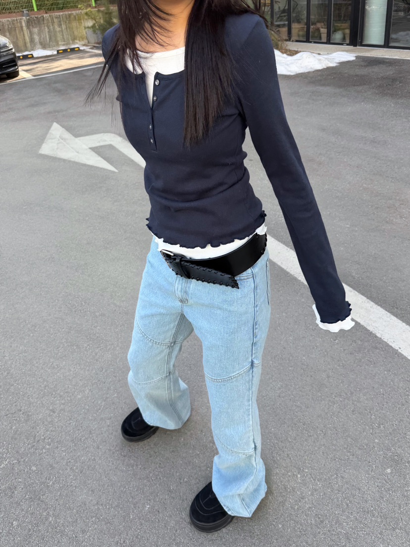 GLITTER韓國代購女裝新款職業人氣休閑推薦26春夏時尚牛仔褲GLITTER牛仔褲