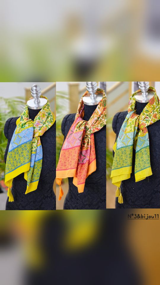 N3韓國直郵女士新款休閑職業推薦26春夏圍巾披肩花朵流蘇N3圍巾/披肩