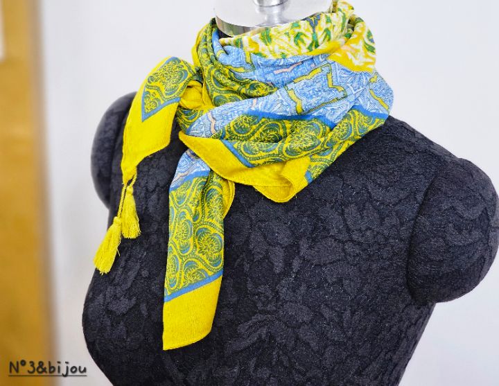 N3韓國直郵女士新款休閑職業推薦26春夏圍巾披肩花朵流蘇N3圍巾/披肩