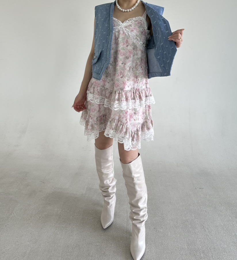 JENNY 1976韓國直郵實拍女裝新款推薦連衣裙不含項鏈花朵JENNY 1976連衣裙