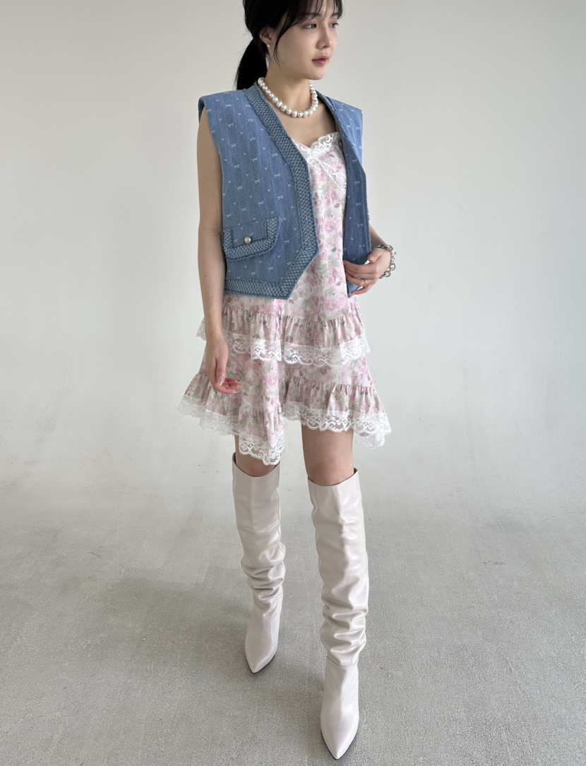 JENNY 1976韓國直郵實拍女裝新款推薦連衣裙不含項鏈花朵JENNY 1976連衣裙