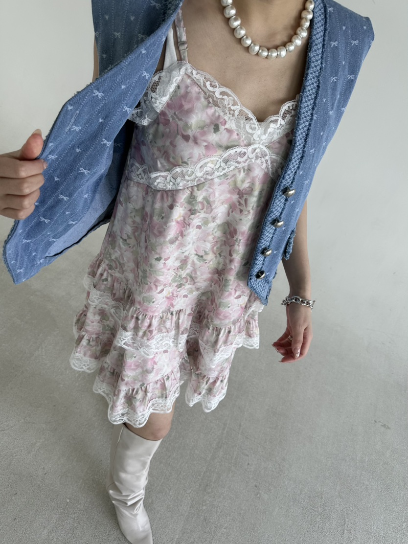 JENNY 1976韓國直郵實拍女裝新款推薦連衣裙不含項鏈花朵JENNY 1976連衣裙