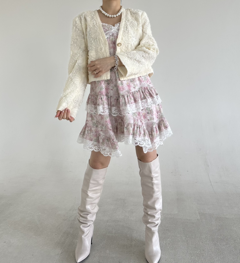 JENNY 1976韓國直郵實拍女裝新款推薦連衣裙不含項鏈花朵JENNY 1976連衣裙