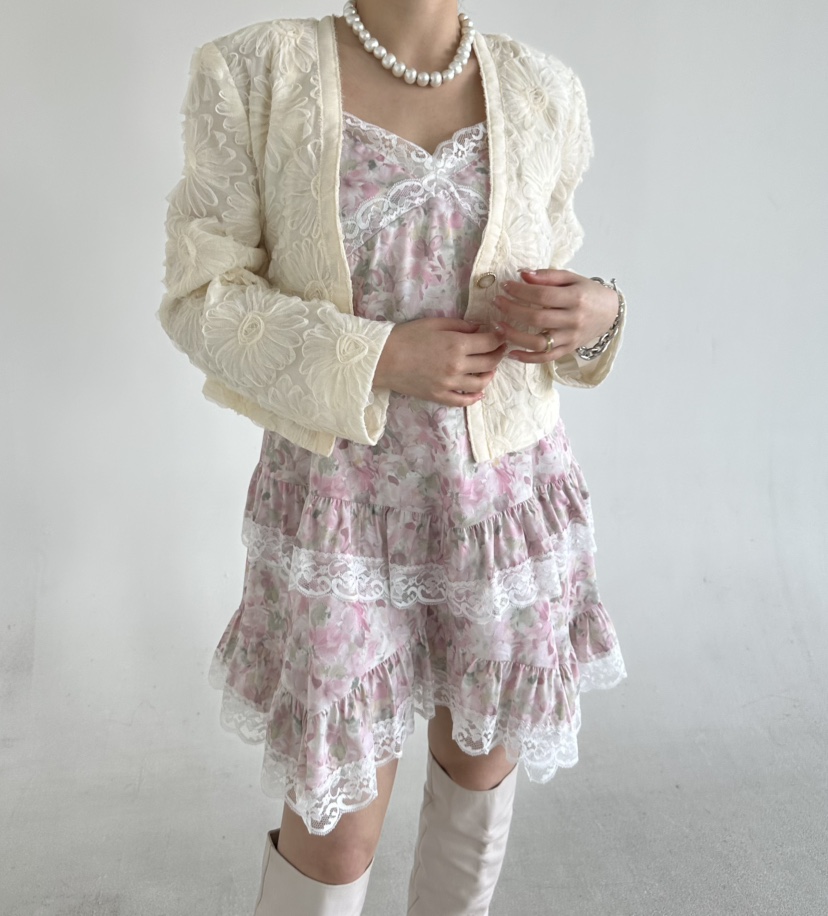 JENNY 1976韓國直郵實拍女裝新款推薦連衣裙不含項鏈花朵JENNY 1976連衣裙