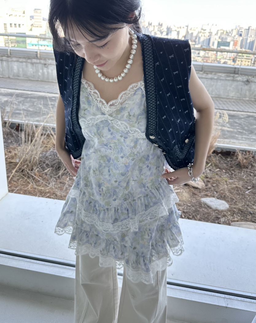 JENNY 1976韓國直郵實拍女裝新款推薦連衣裙不含項鏈花朵JENNY 1976連衣裙