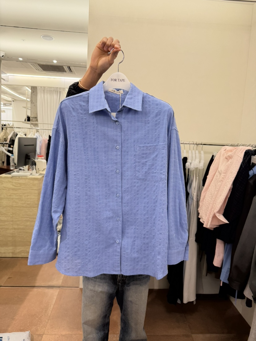 FOR TAPE韓國東大門代購女裝新品推薦襯衫蕾絲衫格子亞麻FOR TAPE襯衫/蕾絲衫圖色3