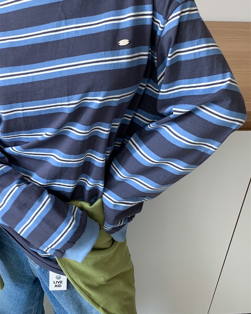 LIVE AID-P韓國直郵實拍女士新品推薦休閑時尚人氣長袖T恤LIVE AID-P長袖T恤