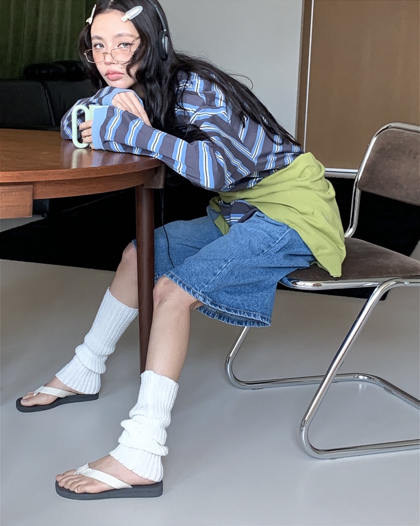 LIVE AID-P韓國直郵實拍女士新品推薦休閑時尚人氣長袖T恤LIVE AID-P長袖T恤