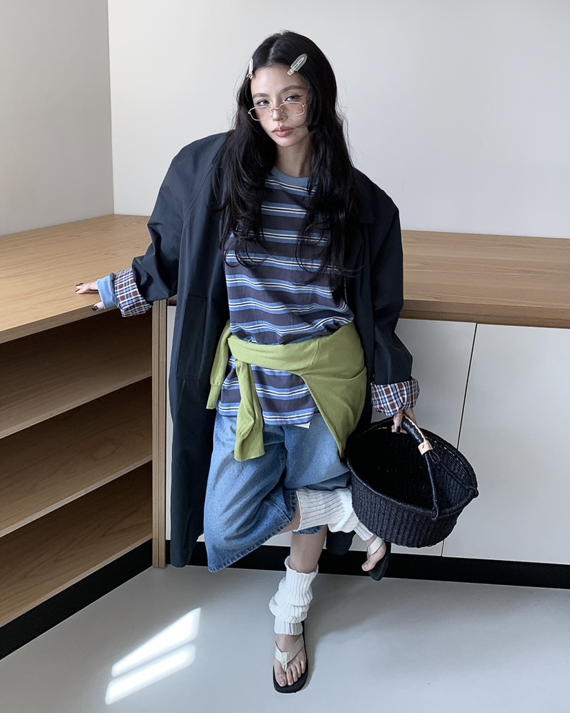 LIVE AID-P韓國直郵實拍女士新品推薦休閑時尚人氣長袖T恤LIVE AID-P長袖T恤