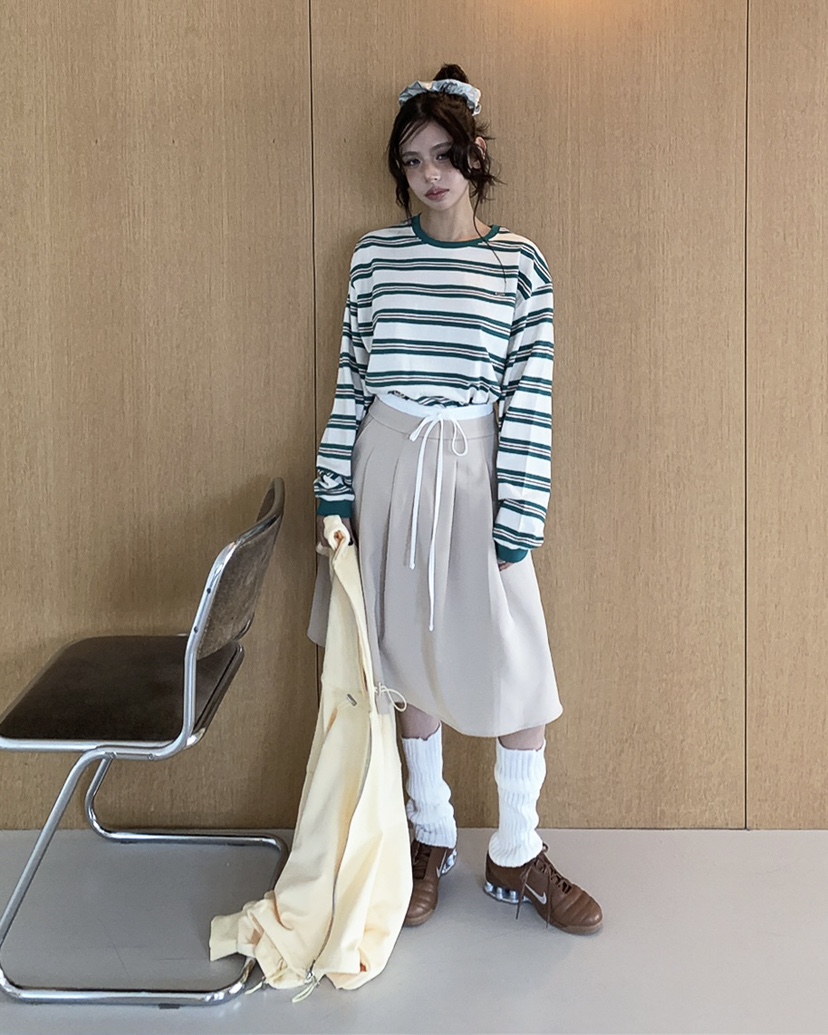 LIVE AID-P韓國直郵實拍女士新品推薦休閑時尚人氣長袖T恤LIVE AID-P長袖T恤