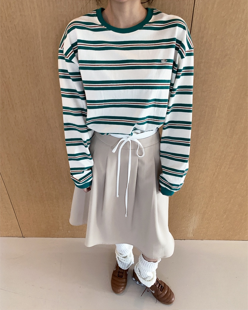 LIVE AID-P韓國直郵實拍女士新品推薦休閑時尚人氣長袖T恤LIVE AID-P長袖T恤