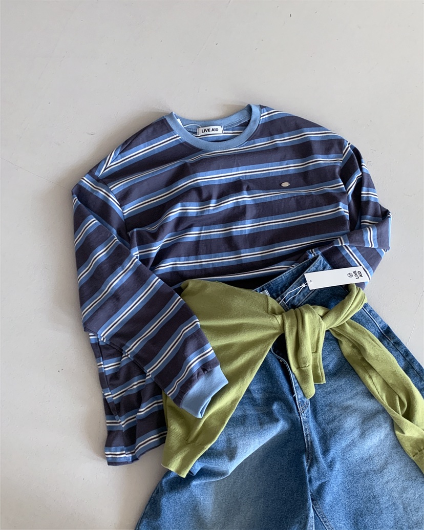 LIVE AID-P韓國直郵實拍女士新品推薦休閑時尚人氣長袖T恤LIVE AID-P長袖T恤