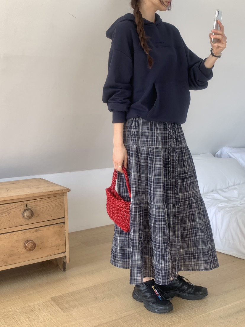 WOOD韓國直郵實拍女士新款休閑熱賣人氣26春夏推薦時尚長裙WOOD長裙