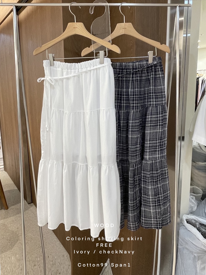 WOOD韓國直郵實拍女士新款休閑熱賣人氣26春夏推薦時尚長裙WOOD長裙