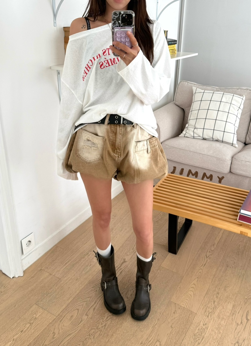 JIMMY韓國東大門代購女士新品時尚推薦人氣職業熱賣休閑短褲JIMMY/REMAKE短褲