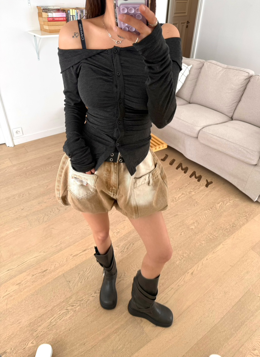 JIMMY韓國東大門代購女士新品時尚推薦人氣職業熱賣休閑短褲JIMMY/REMAKE短褲