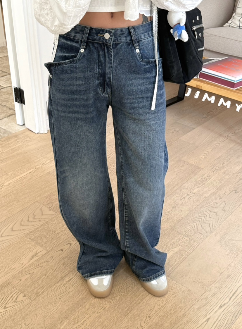JIMMY韓國東大門直郵女士新款人氣推薦熱賣職業牛仔褲破洞JIMMY/REMAKE牛仔褲