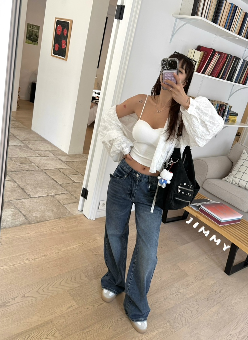 JIMMY韓國東大門直郵女士新款人氣推薦熱賣職業牛仔褲破洞JIMMY/REMAKE牛仔褲