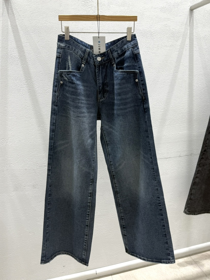 JIMMY韓國東大門直郵女士新款人氣推薦熱賣職業牛仔褲破洞JIMMY/REMAKE牛仔褲圖色1