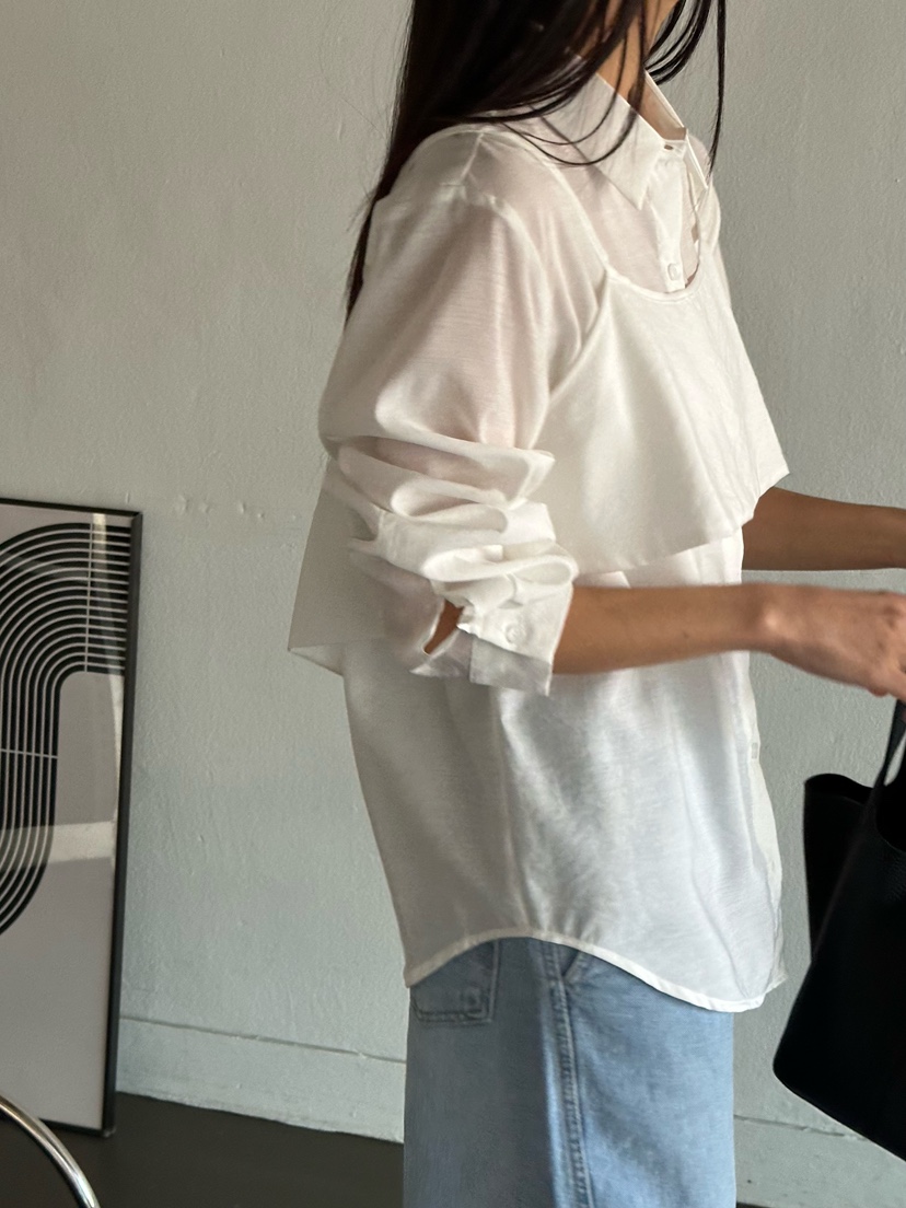 LE VASE韓國東大門代購女士新款26春夏職業推薦襯衫蕾絲衫LE VASE襯衫/蕾絲衫