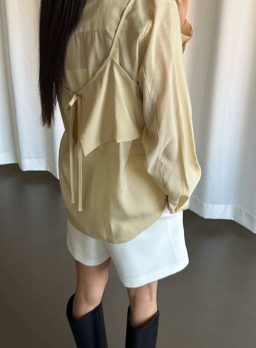 LE VASE韓國東大門代購女士新款26春夏職業推薦襯衫蕾絲衫LE VASE襯衫/蕾絲衫