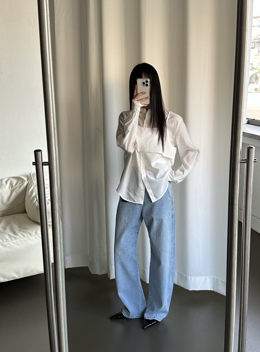 LE VASE韓國東大門代購女士新款26春夏職業推薦襯衫蕾絲衫LE VASE襯衫/蕾絲衫