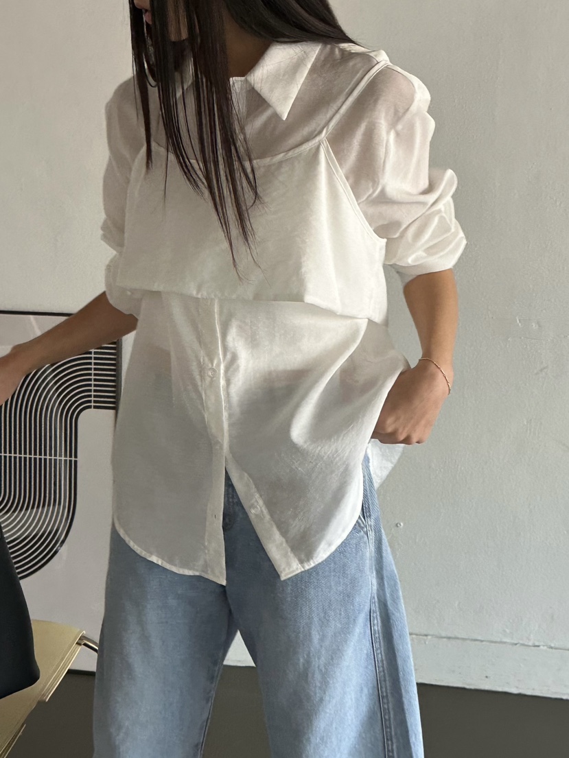 LE VASE韓國東大門代購女士新款26春夏職業推薦襯衫蕾絲衫LE VASE襯衫/蕾絲衫