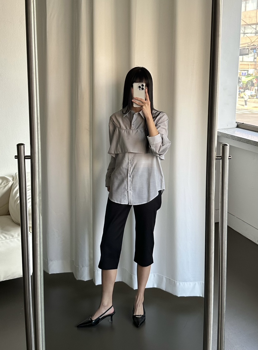 LE VASE韓國東大門代購女士新款26春夏職業推薦襯衫蕾絲衫LE VASE襯衫/蕾絲衫