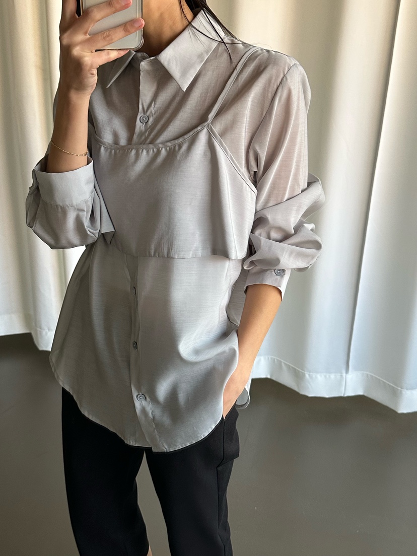 LE VASE韓國東大門代購女士新款26春夏職業推薦襯衫蕾絲衫LE VASE襯衫/蕾絲衫