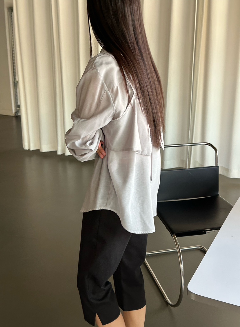 LE VASE韓國東大門代購女士新款26春夏職業推薦襯衫蕾絲衫LE VASE襯衫/蕾絲衫