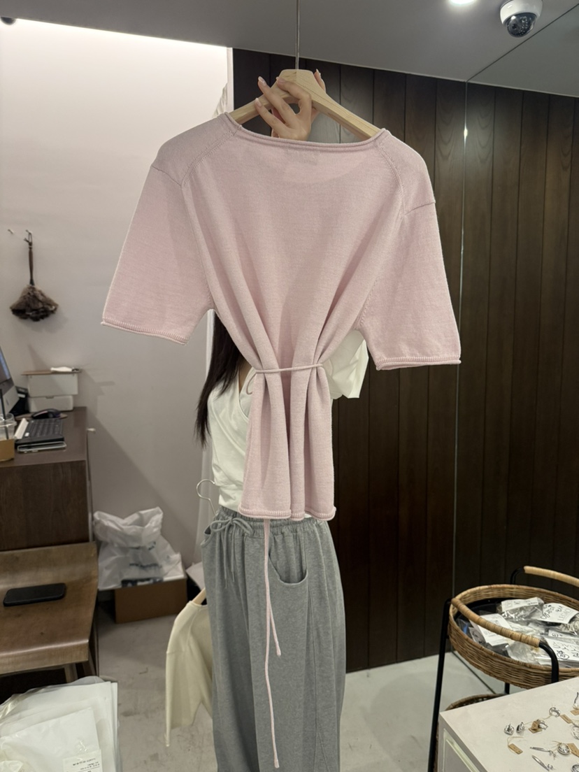 LEGACY韓國東大門直郵女裝新品職業人氣休閑T恤含腰繩系帶LEGACYT恤