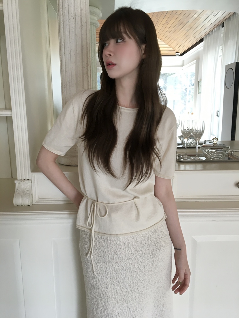 LEGACY韓國東大門直郵女裝新品職業人氣休閑T恤含腰繩系帶LEGACYT恤