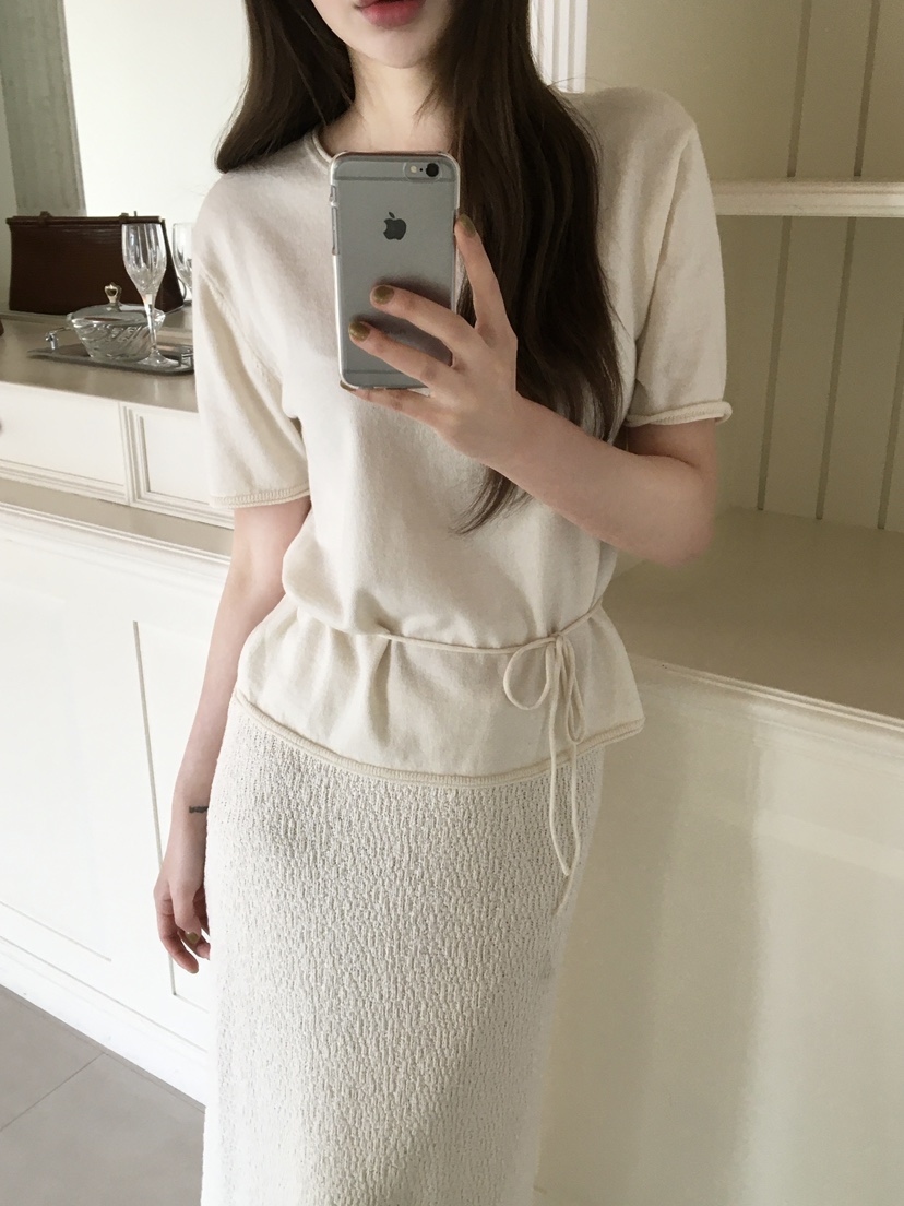 LEGACY韓國東大門直郵女裝新品職業人氣休閑T恤含腰繩系帶LEGACYT恤