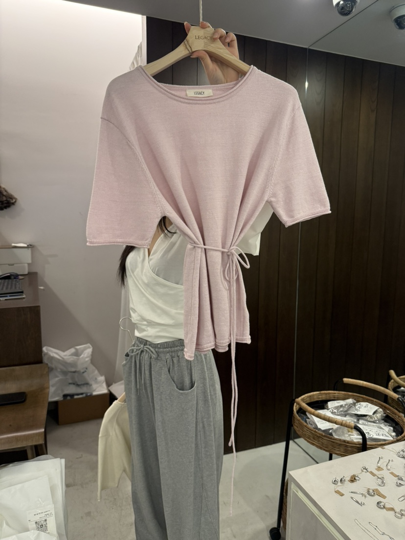 LEGACY韓國東大門直郵女裝新品職業人氣休閑T恤含腰繩系帶LEGACYT恤圖色1