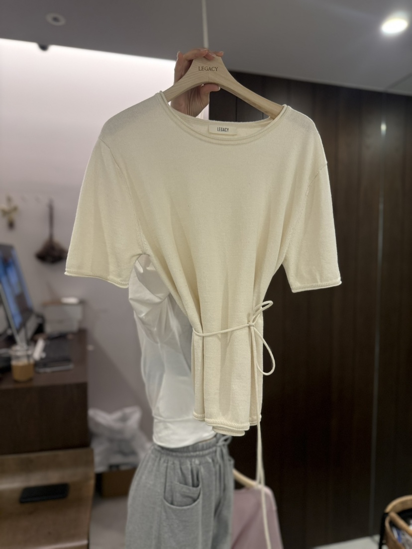 LEGACY韓國東大門直郵女裝新品職業人氣休閑T恤含腰繩系帶LEGACYT恤圖色2
