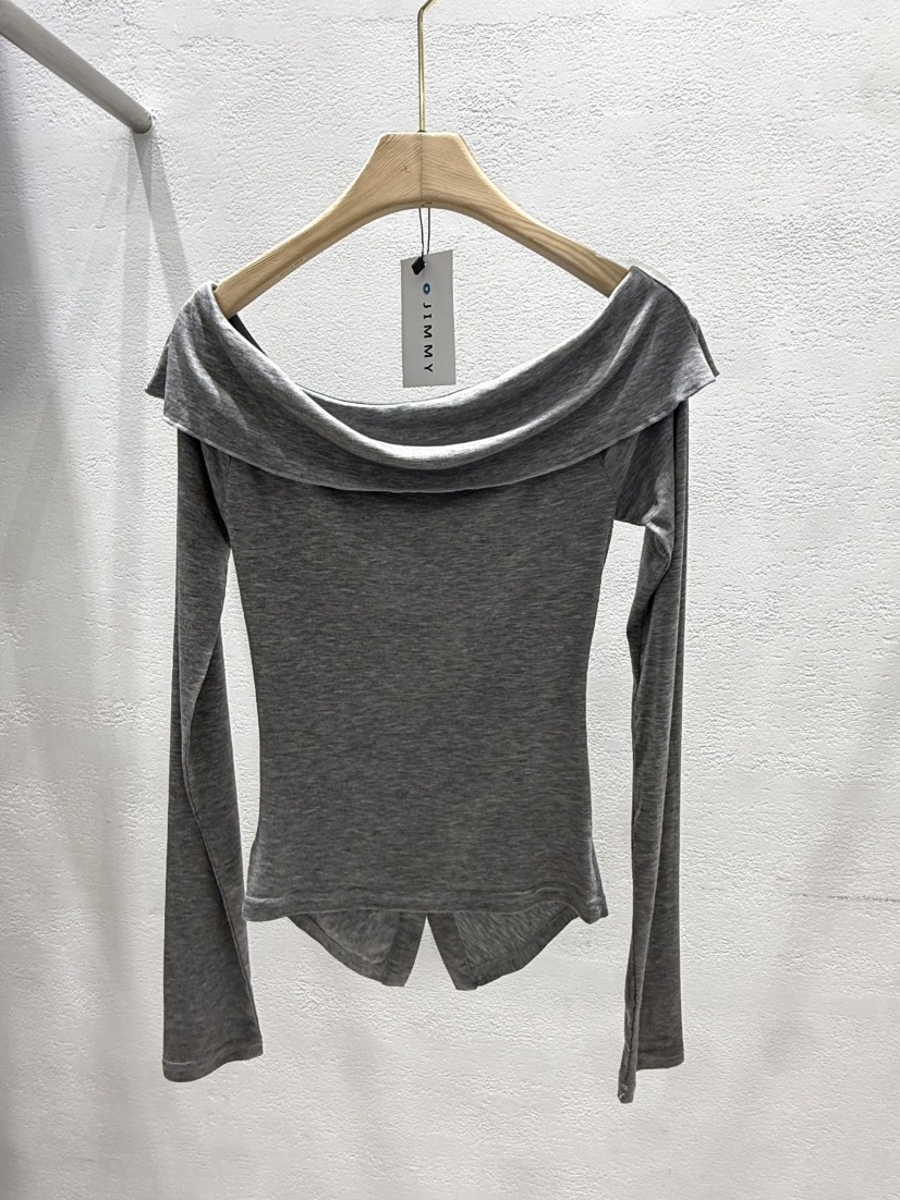 JIMMY韓國東大門代購女士新款推薦人氣休閑26春夏長袖T恤褶皺JIMMY/REMAKE長袖T恤