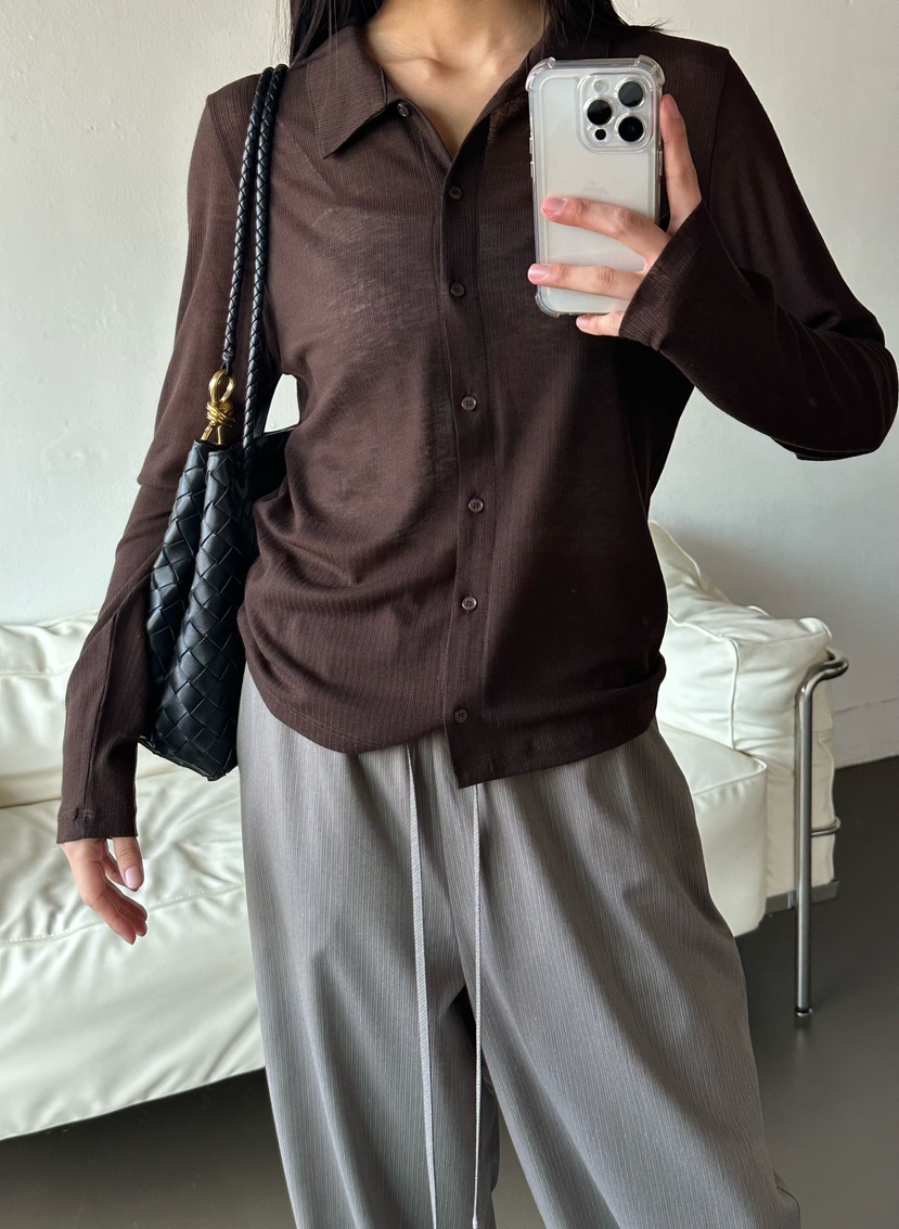 LE VASE韓國東大門直郵女士新品推薦休閑職業時尚長袖T恤LE VASE長袖T恤