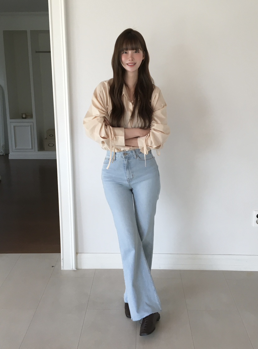 LEGACY韓國代購女士新品時尚休閑推薦熱賣職業牛仔褲喇叭LEGACY牛仔褲