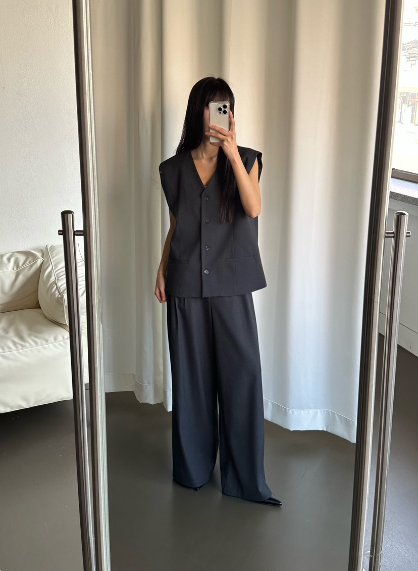 LE VASE韓國代購女裝新款推薦26春夏職業熱賣休閑人氣馬甲LE VASE馬甲