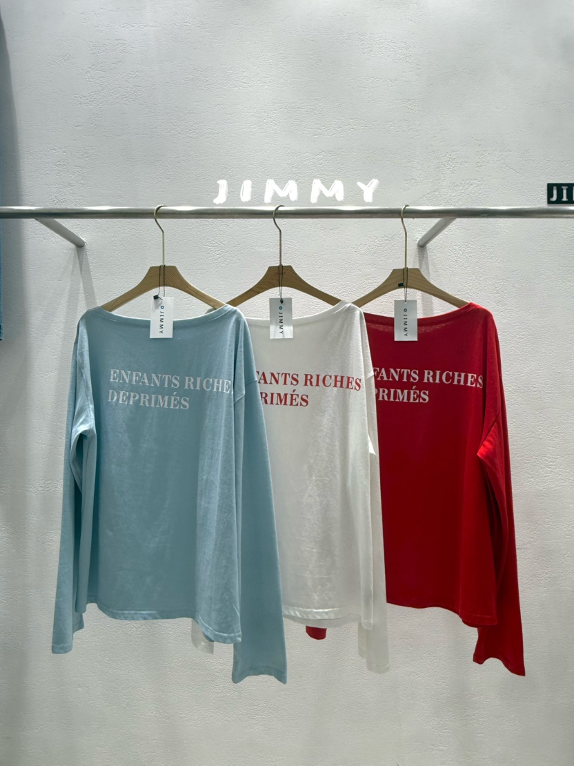 JIMMY韓國直郵女士新品熱賣休閑人氣職業26春夏推薦長袖T恤JIMMY/REMAKE長袖T恤